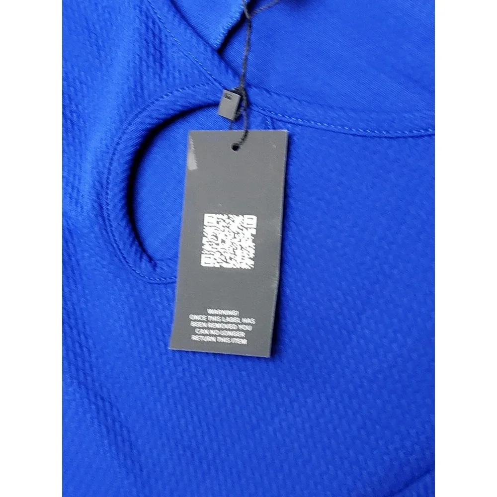 24seven Comfort Apparel Dress Womens Plus 1X Blue Keyhole A-Line‎ Fit Flare NWT